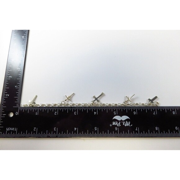 Christian Cross Cable Chain Charm Bracelet in Sterling Silver 7" Spring Ring - Picture 10 of 10